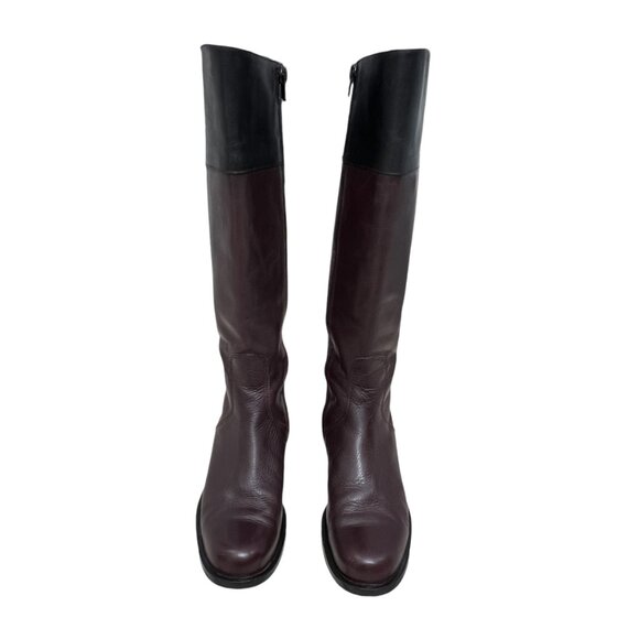 Talbots Leather Two Tone Knee High Riding Boots women's size 7.5 - Picture 2 of 11